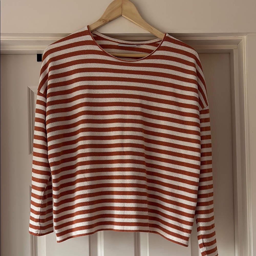 Striped Orange and White Women's Top